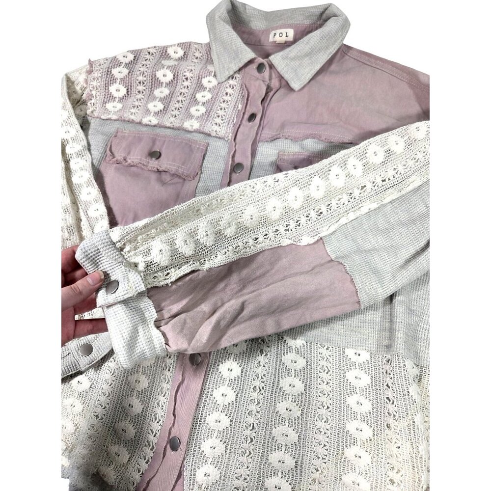 POL Honeylace Jacket Oversized Patchwork Purple L… - image 7